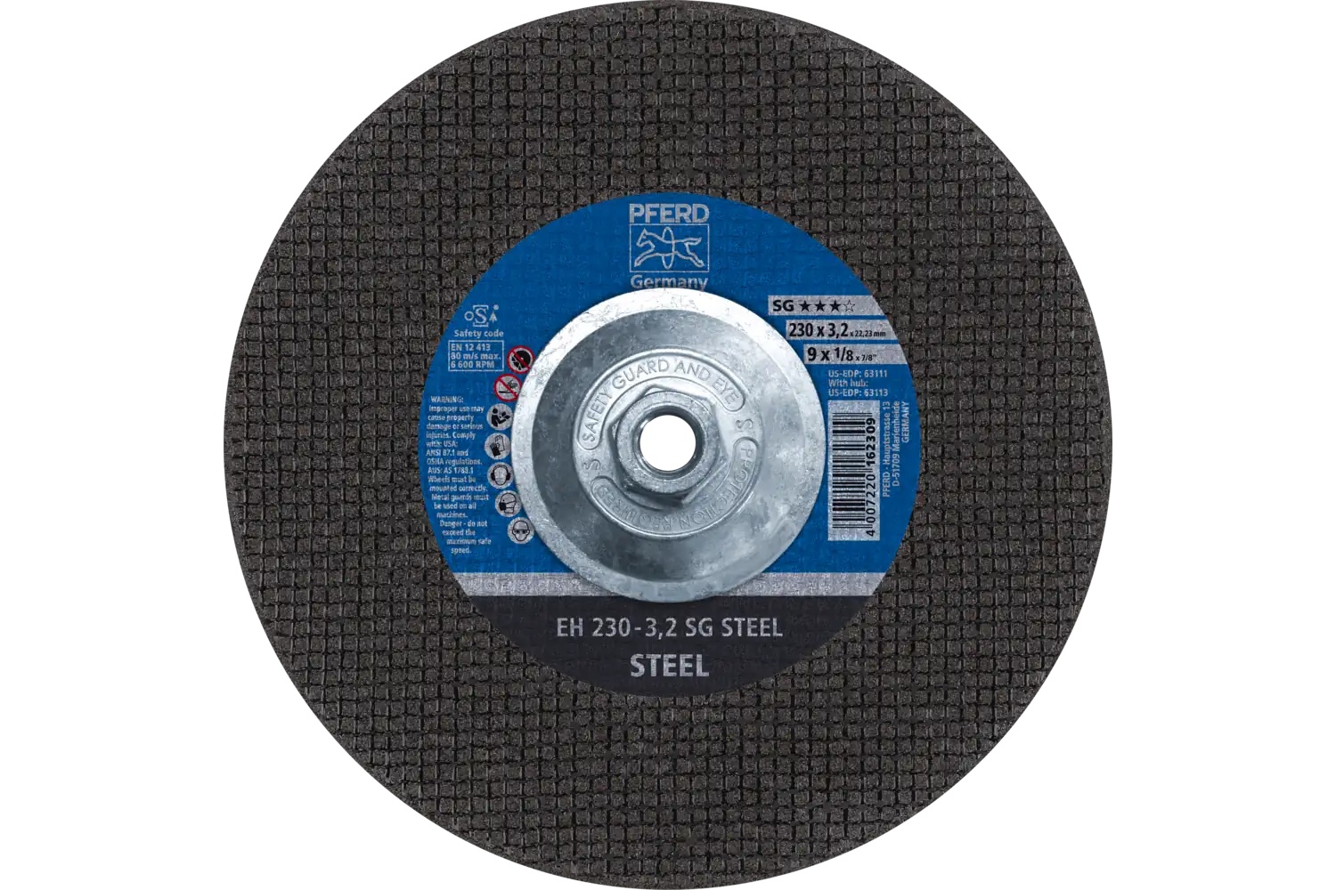 Picture of Pferd Cut-Off Wheel, 9" X 1/8 X 5/8-11, Sg Steel, T27, Aluminum Oxide